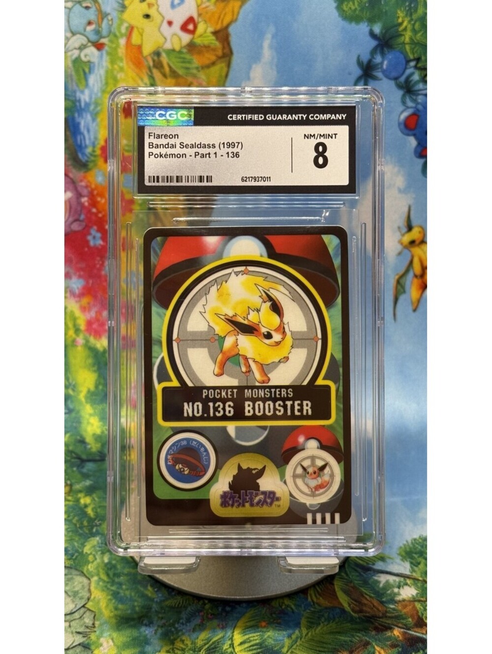 Flareon Bandai Sealdass No.136 1997 Japanese CGC 8